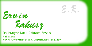 ervin rakusz business card